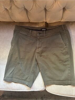 Supreme Olive Green Flat-Front Men's Shorts